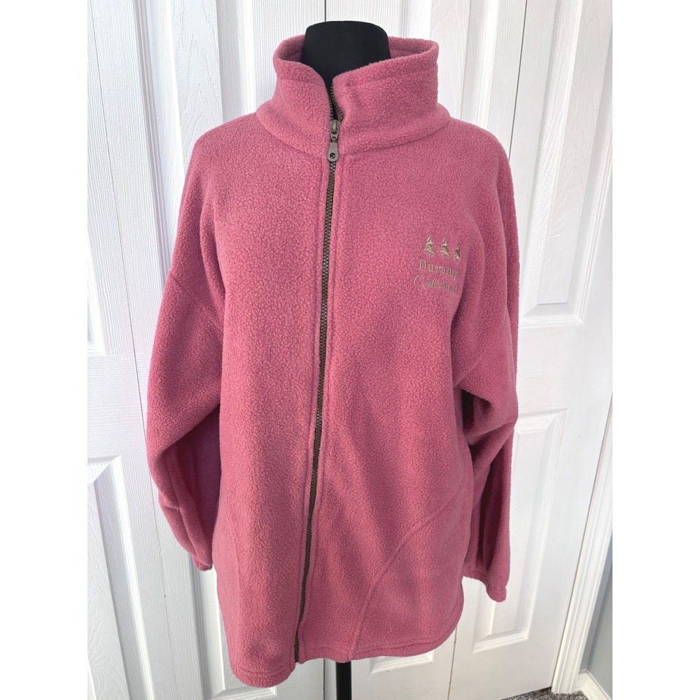 Tipsy VINTAGE Fleece Full Zip Jacket Embroidered Durango Colorado Pink‎ Medium